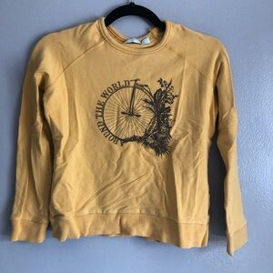 Zara Yellow Crew Neck Sweater with Circular Design